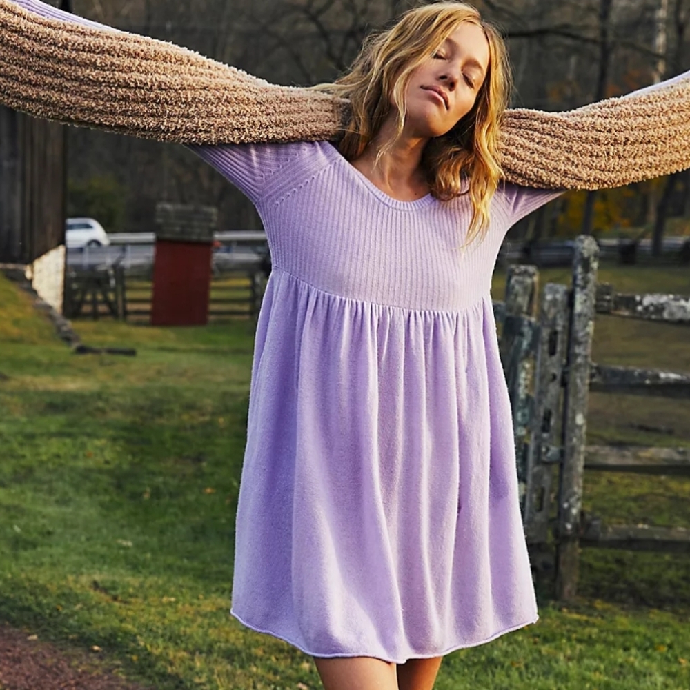 Free People The Luxe Sweater Babydoll Dress